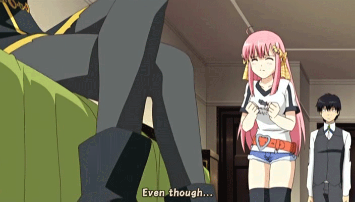 shinra, kimi ga aruji de shitsuji ga ore de, ore, animated, animated gif, crossed legs, legs, pantyhose, sitting