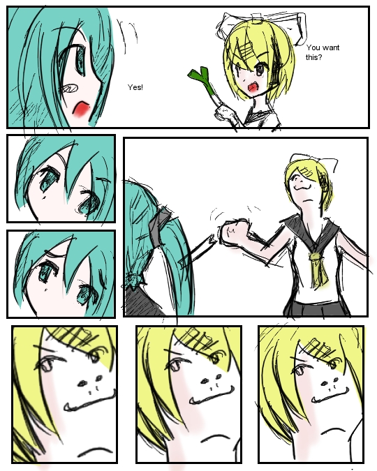 hatsune miku, kagamine rin, vocaloid, 2girls, aqua hair, blonde hair, card crusher (meme), chibi, meme, multiple girls, neta, smile