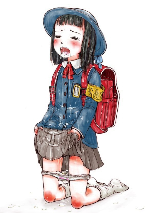 gomennasai, tagme, backpack, bag, bukkake, cum, loli, randoseru, school uniform