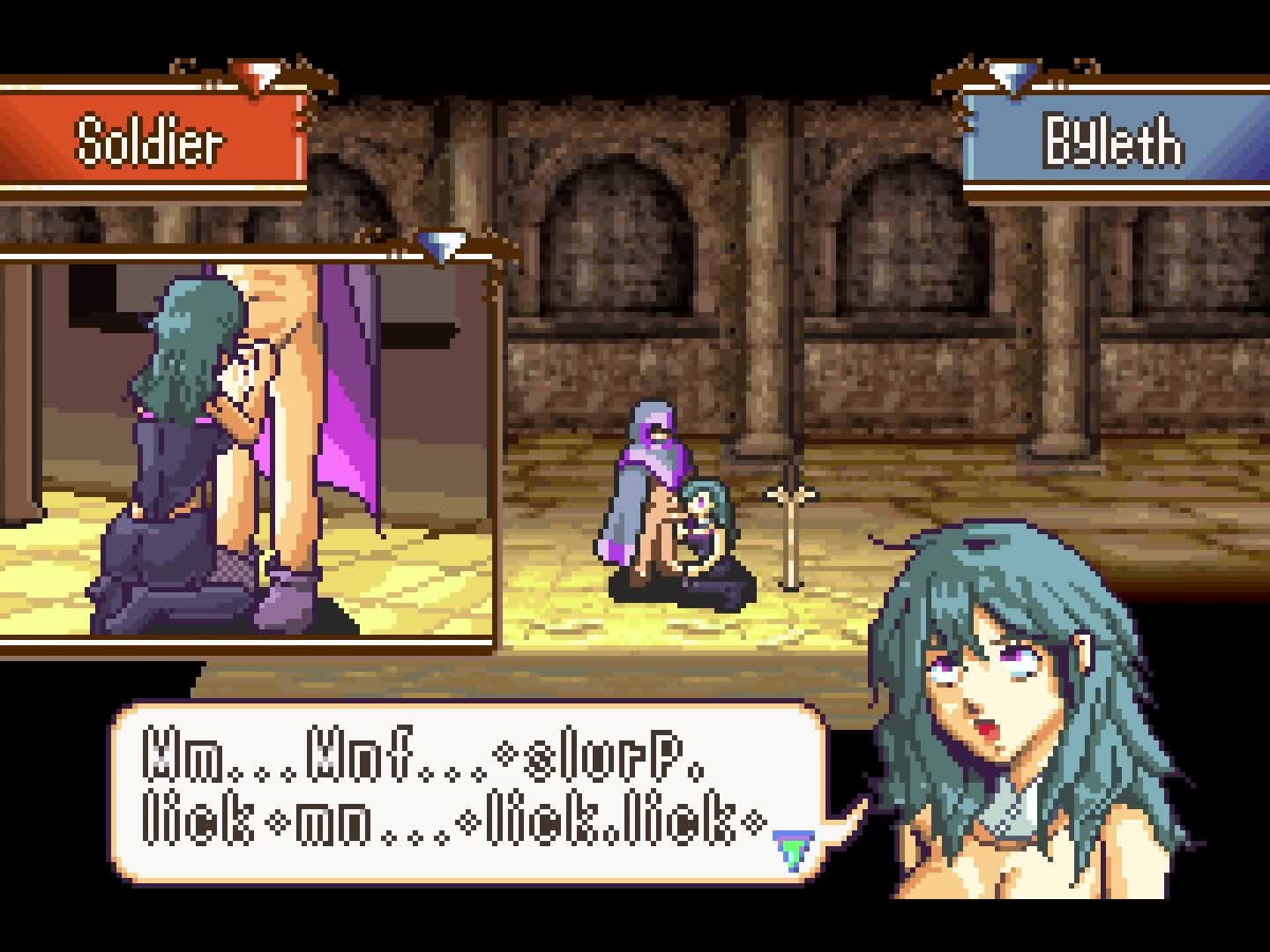froll, froll (artist), female byleth (fire emblem), fire emblem, nintendo, animated, sound, tagme, video, fellatio, fire emblem three houses, hypnosis, mind control, oral, penis, pixel art
