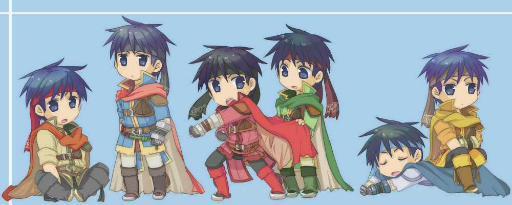 ike (fire emblem), fire emblem, fire emblem: path of radiance, nintendo, super smash bros., alternate color, alternate costume, blue eyes, blue hair, cape, gloves, headband, male focus, sleeping