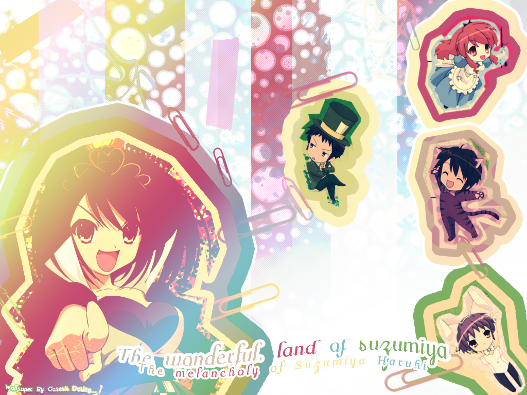gns desing x3, alice (alice in wonderland), asahina mikuru, cheshire cat (alice in wonderland), koizumi itsuki, kyon, mad hatter (alice in wonderland), nagato yuki, queen of hearts (alice in wonderland), suzumiya haruhi, white rabbit (alice in wonderland), alice's adventures in wonderland, suzumiya haruhi no yuuutsu, 2boys, 3girls, alice (alice in wonderland) (cosplay), cheshire cat (cosplay), cosplay, mad hatter (alice in wonderland) (cosplay), multiple boys, multiple girls, queen of hearts (cosplay), white rabbit (cosplay)