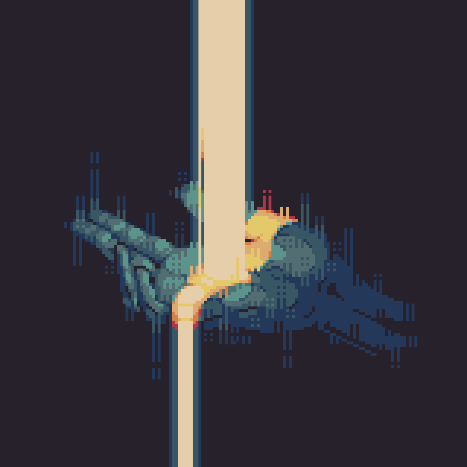original, highres, catching, crack of light, disembodied hand, falling, hand focus, out of frame, outstretched hand, pixel art, pouring, ventiquepxl, water, waterfall