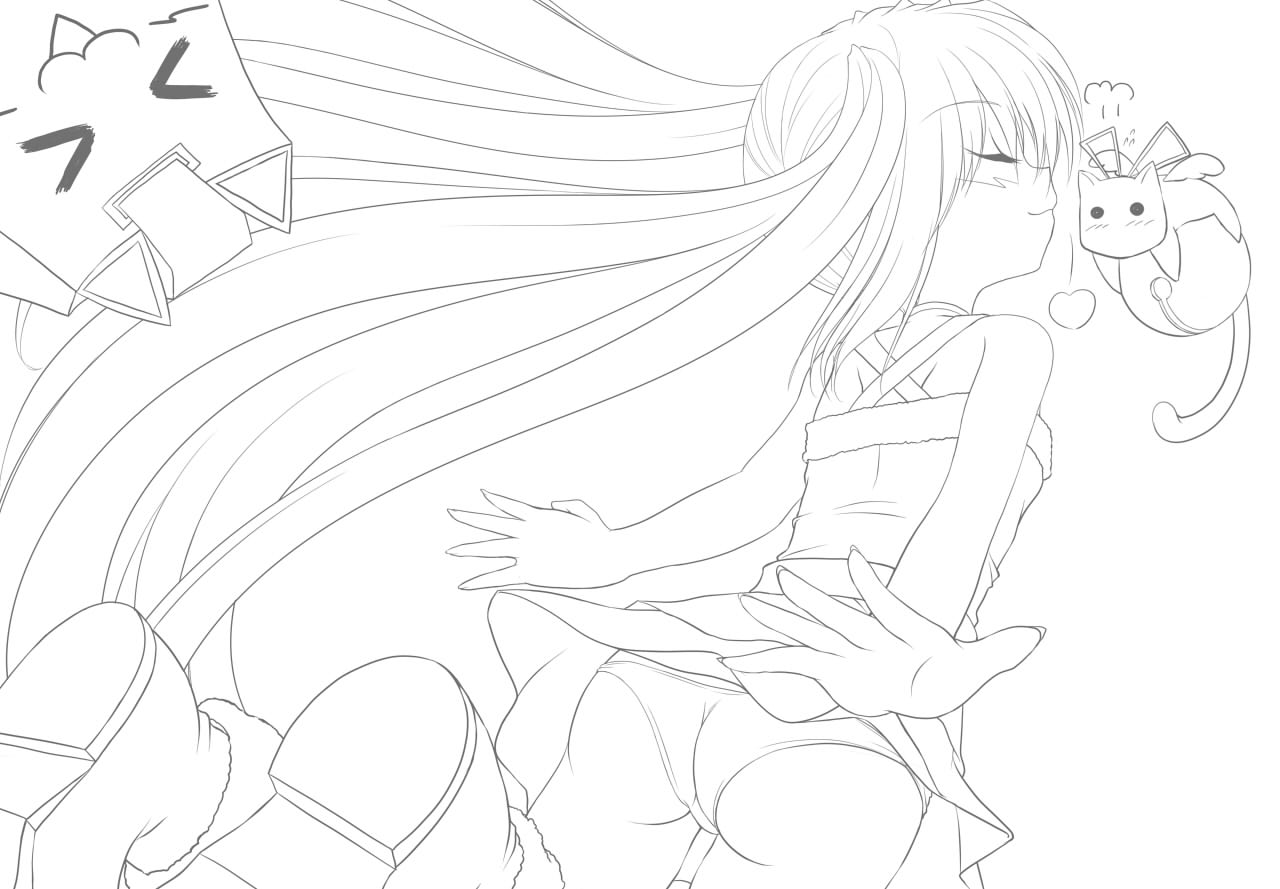 merumeru, kooh (pangya), papel (pangya), pangya, greyscale, monochrome, panties, pantyshot, solo, underwear