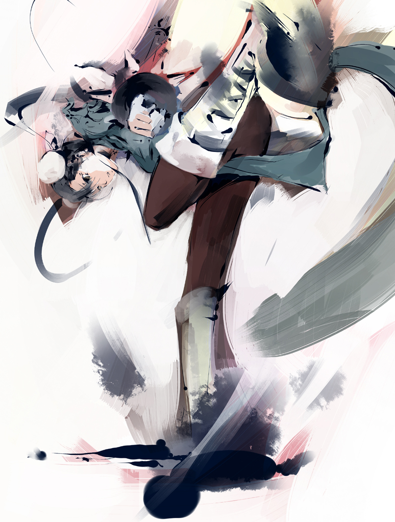dain, ra radish, chun-li, capcom, street fighter, bad id, bad pixiv id, black hair, boots, bun cover, double bun, pantyhose, solo