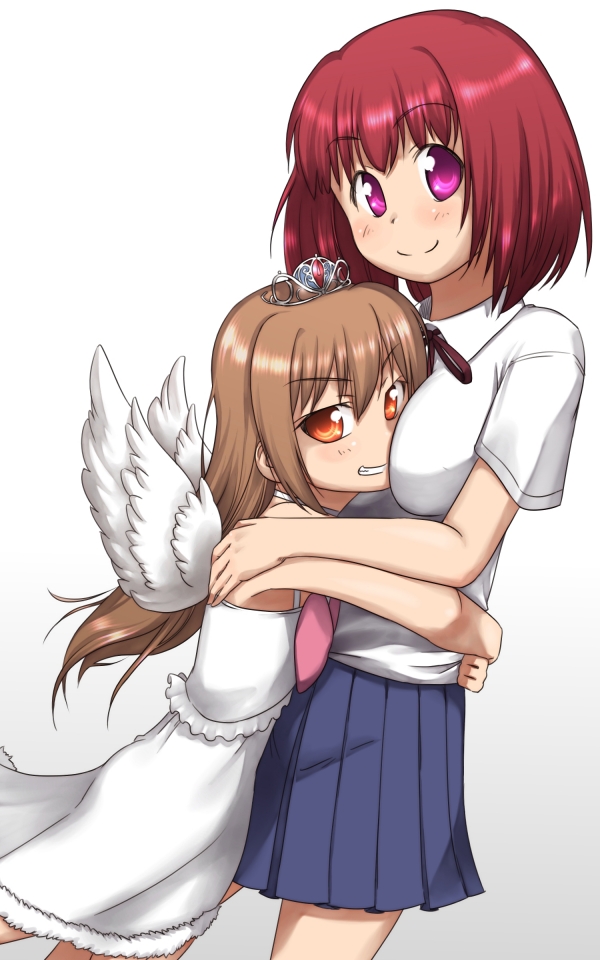 ttomm, aisaka taiga, kushieda minori, toradora!, 00s, angel wings, tiara, wings