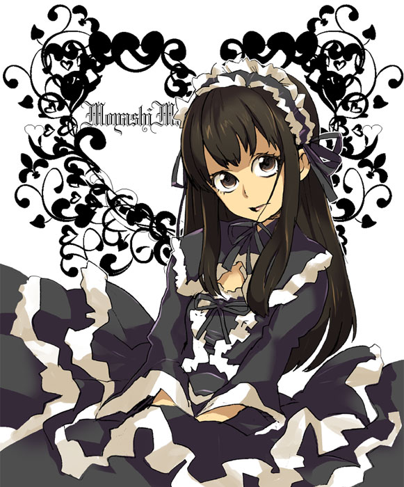saitou yahu, yuuki kei, moyashimon, bad id, bad pixiv id, 1boy, brown hair, crossdressing, crossdressing (mtf), goth fashion, lipstick, long hair, makeup, male focus, solo, trap