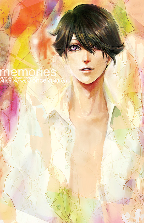 seki rei shiroe, toward the terra, 1boy, male focus, open clothes, open shirt, shirt, solo
