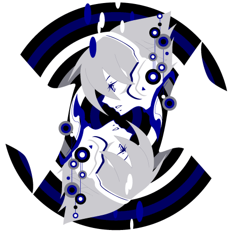 soldier blue, toward the terra, derivative work, lowres, vector trace, 1boy, albino, headphones, male focus, monochrome, multiple views, spot color, upper body, white background