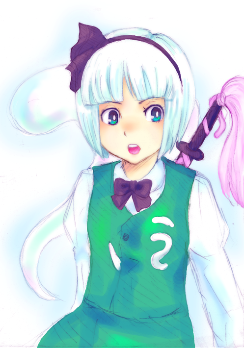 shinope, konpaku youmu, konpaku youmu (ghost), touhou, bad id, bad pixiv id, 1girl, female focus, hitodama, solo