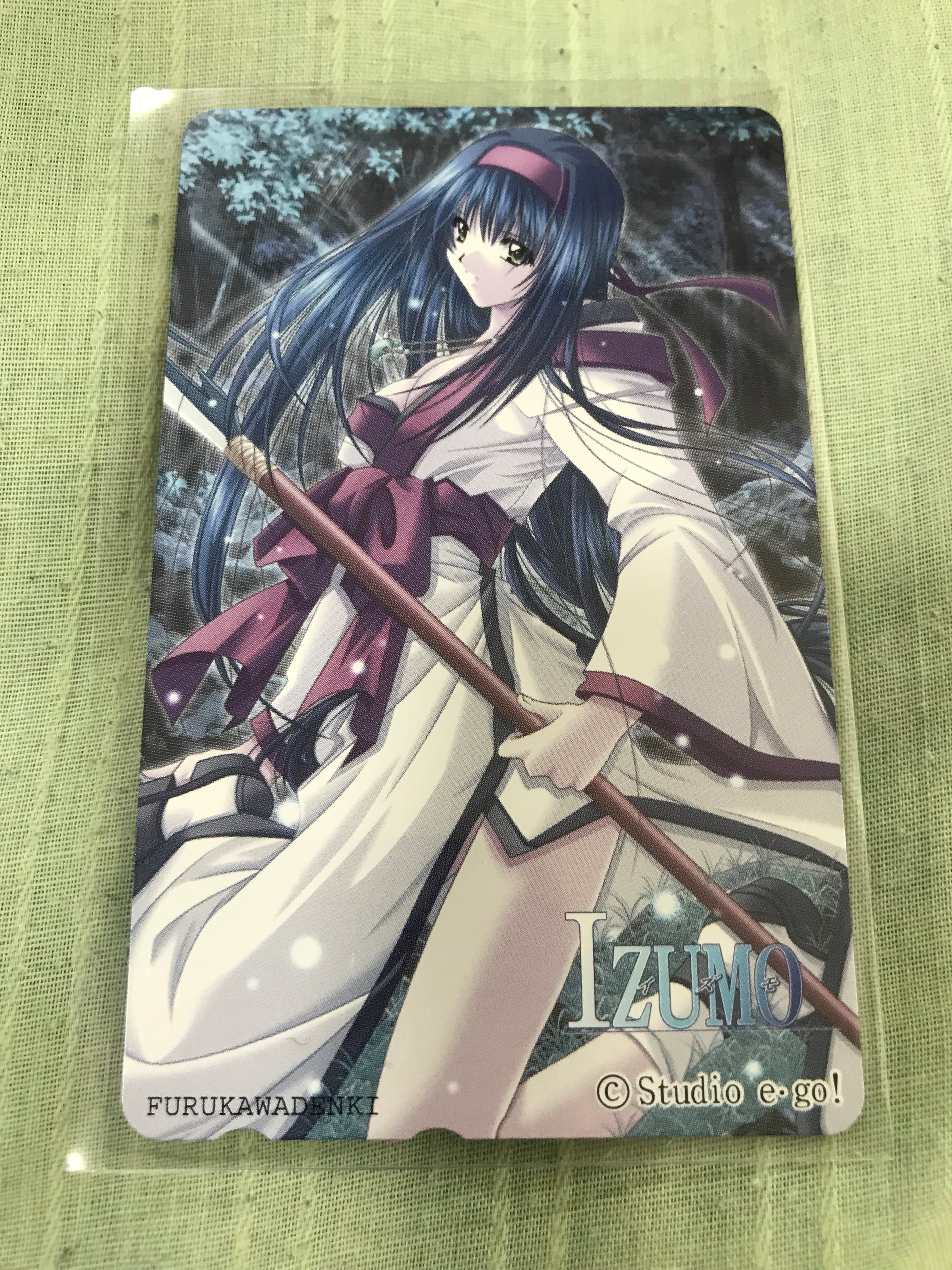 amaterasu (izumo), izumo, highres, official art, 1girl, blue hair, breasts, cleavage, feet, forest, green eyes, japanese clothes, kneeling, large breasts, legs, long hair, looking at viewer, miko, naginata, nature, parted lips, polearm, serious, solo, teeth, thighs, weapon