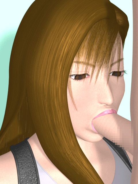 fighting cuties, tifa lockhart, final fantasy, final fantasy vii, animated, animated gif, 1990s (style), 1girl, 3d, brown eyes, brown hair, censored, fellatio, hetero, lips, mosaic censoring, oral, penis, solo focus