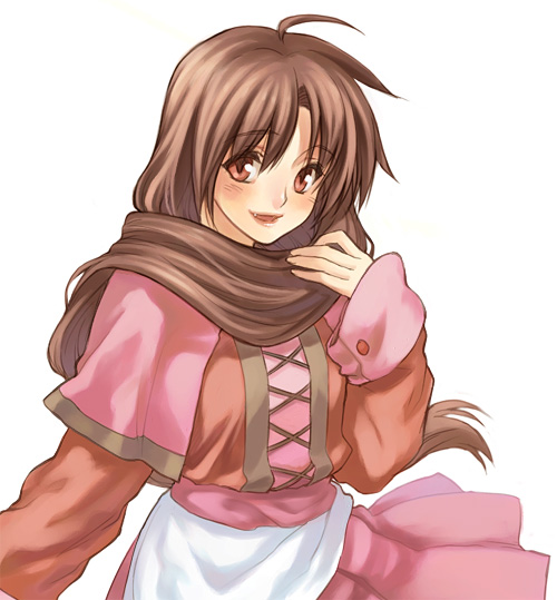 yuuryuu nagare, tagme, brown eyes, brown hair, fang, fangs, solo
