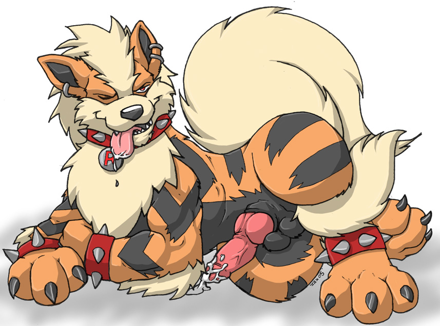 arcanine, pokemon, knot, cum, dog, jax the bat, nude, penis, piercing, saliva