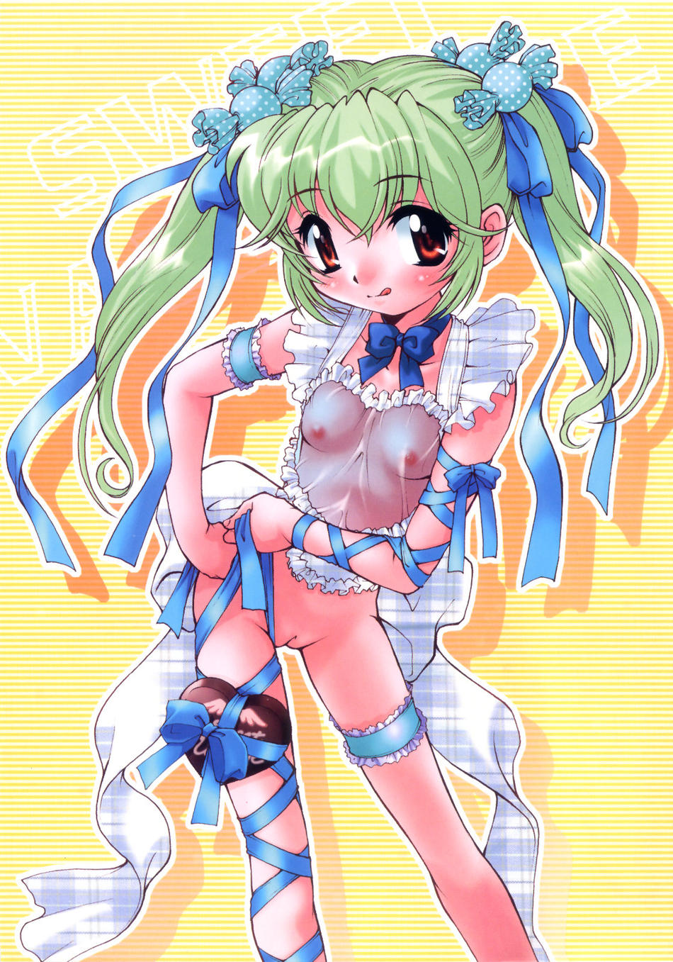 highres, :p, blush, flat chest, loli, pussy, tongue, tongue out