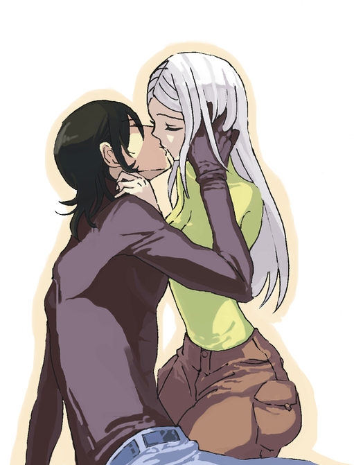 shiro ta, shiroshiro, allelujah haptism, soma peries, gundam, gundam 00, bad id, bad pixiv id, 00s, 1boy, 1girl, couple, hetero, kiss