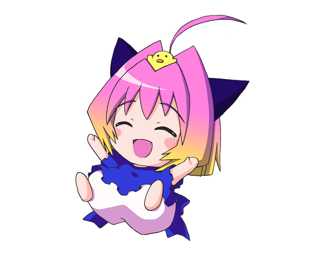 s-no, potemayo (character), potemayo, 00s, ahoge, animal ears, chibi, multicolored hair, solo