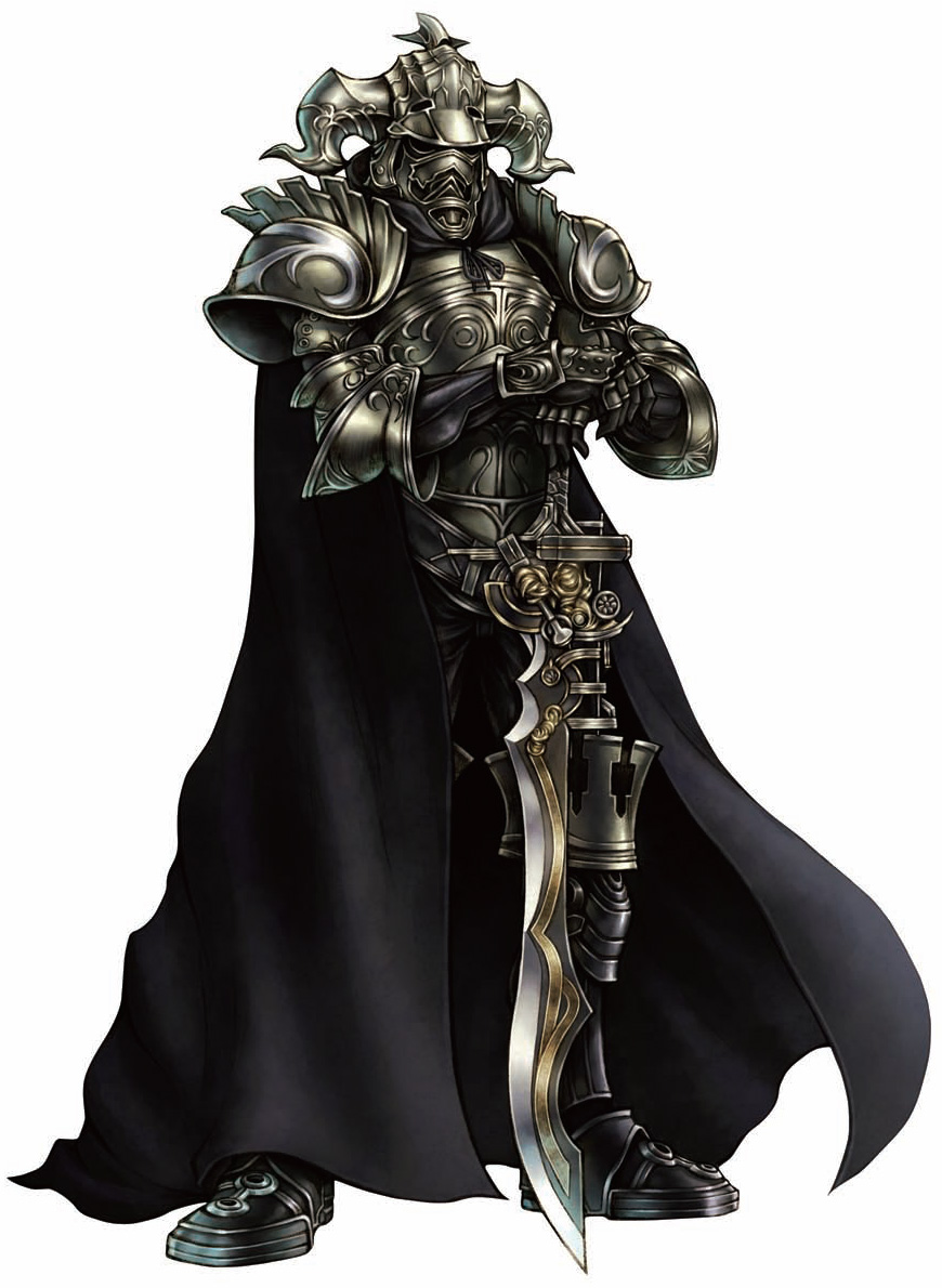 nomura tetsuya, gabranth, gabranth (ff12), dissidia final fantasy, final fantasy, final fantasy xii, official art, 00s, 1boy, armor, cape, helmet, male focus, solo, sword, weapon, white background