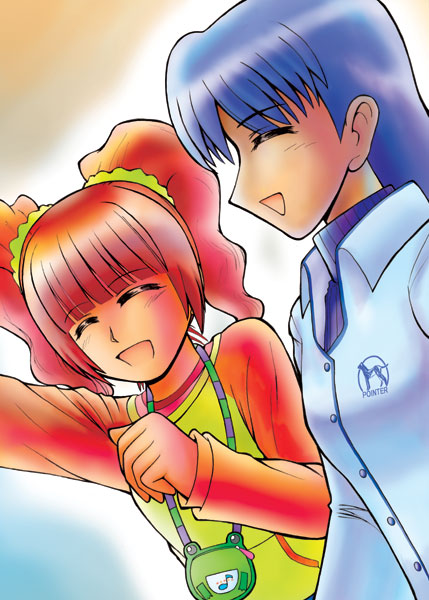 yamamoto kowokoku, kisaragi chihaya, takatsuki yayoi, idolmaster, idolmaster (classic), idolmaster 1, 00s, 2girls, multiple girls, smile