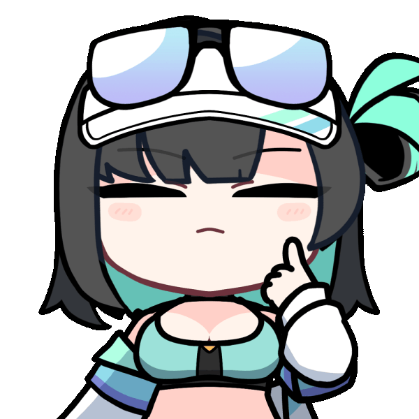 acomu414, debi (black survival), black survival, eternal return: black survival, animated, animated gif, 1girl, akanbe, black-framed eyewear, black hair, blue eyes, blue hair, blush stickers, breasts, chibi, cleavage, closed eyes, eyelid pull, eyewear on head, facing viewer, jacket, looking at viewer, medium breasts, multicolored hair, open clothes, open jacket, simple background, solo, sunglasses, tongue, tongue out, transparent background, two-tone hair, upper body, v-shaped eyebrows, visor cap, white jacket