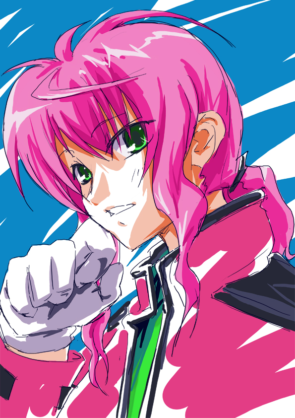 sumire (artist), urabi (tomatohouse), feldt grace, gundam, gundam 00, bad id, bad pixiv id, 00s, 1girl, female focus, green eyes, pink hair, sketch, solo