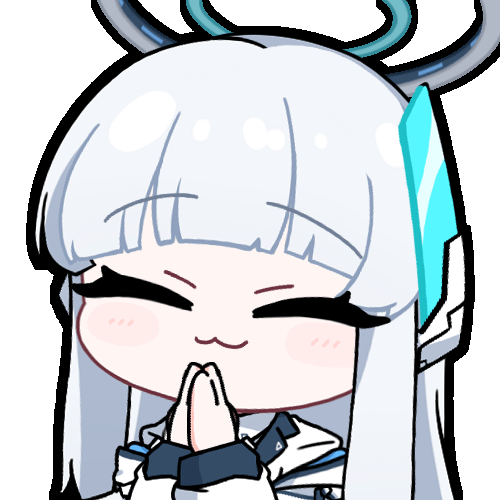 acomu414, noa (blue archive), blue archive, animated, animated gif, lowres, 1girl, :3, blue halo, blue necktie, clapping, closed eyes, closed mouth, collared shirt, grey halo, halo, heart, jacket, long hair, long sleeves, mechanical halo, multicolored halo, necktie, shirt, simple background, solo, transparent background, two-tone halo, white hair, white jacket, white shirt
