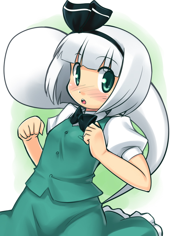 kanno, kanno (pixiv), konpaku youmu, konpaku youmu (ghost), touhou, 1girl, blush, female focus, hitodama, solo
