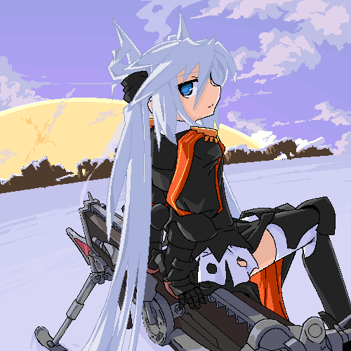 mof, mof's silver haired twintailed girl, original, silver hair, bad id, bad pixiv id, lowres, oekaki, snow, solo, twintails