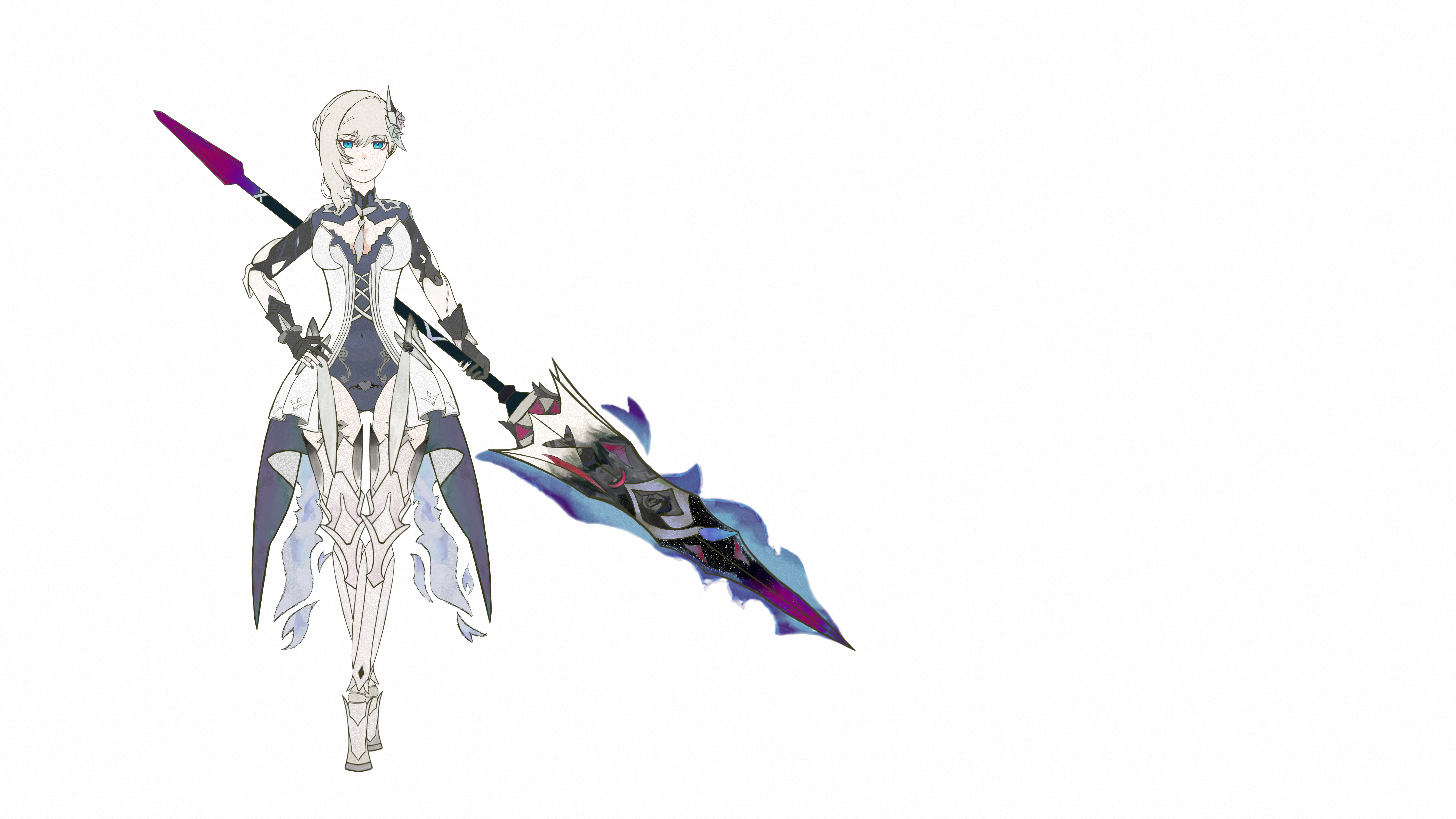 bianca: stigmata (pgr), bianca: stigmata (solitary dream) (pgr), bianca (pgr), durandal (honkai impact), durandal (valkyrie gloria) (honkai impact), punishing: gray raven, absurdres, highres, non-web source, mechanical legs