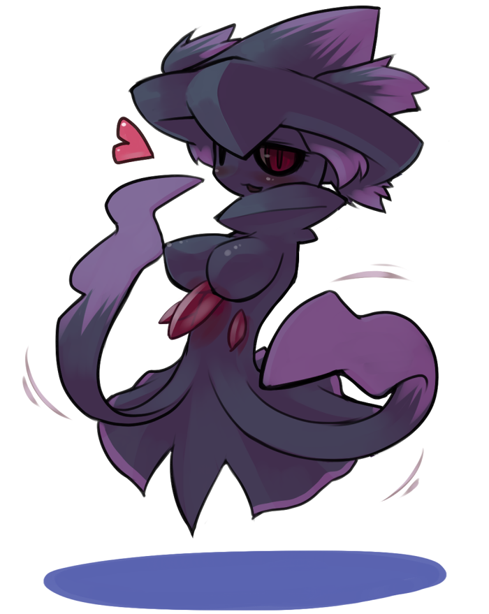 masha, mismagius, nintendo, pokemon, breasts, colored skin, furry, gen 4 pokemon, ghost, medium breasts, monster girl, personification, pokemon (creature), purple skin, solo