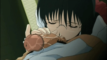 asada shouko, ishino kachi, panchira teacher, animated, animated gif, anime screenshot, lowres, 00s, 1boy, 1girl, black hair, brown eyes, chain-link fence, close-up, closed eyes, clothed female nude male, erection, fellatio, fence, from above, glasses, hetero, long hair, looking at penis, motion blur, nude, oral, penis, penis grab, pov, saliva, school uniform, testicle sucking, testicles, uncensored, yellow eyes