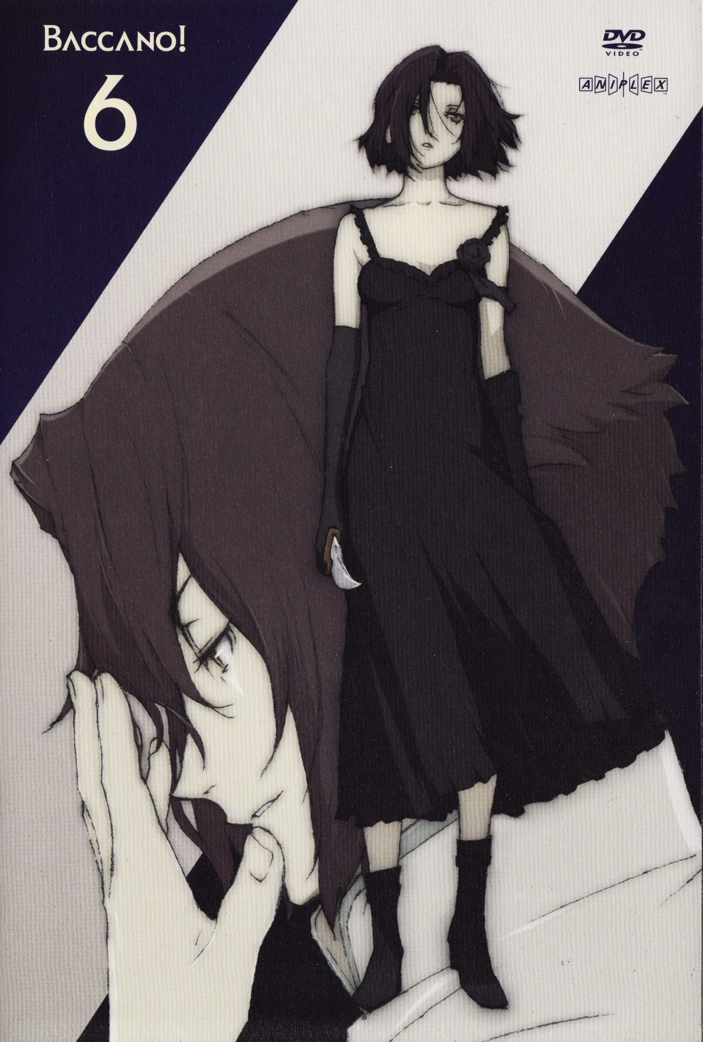 chane laforet, huey laforet, baccano!, highres, official art, scan, 00s, cover, dvd cover, elbow gloves, gloves