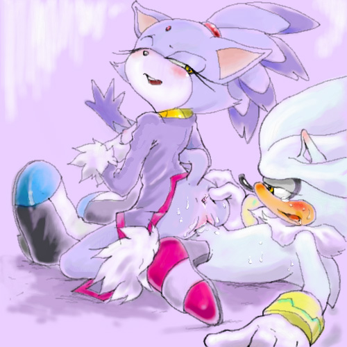 mana ita, blaze the cat, silver the hedgehog, sega, sonic (series), sonic next gen, lowres, anus, ass, breasts, cum, furry, girl on top, grabbing own breast, happy sex, penis, pussy, reverse cowgirl position, sex, sideboob, straddling, yellow eyes