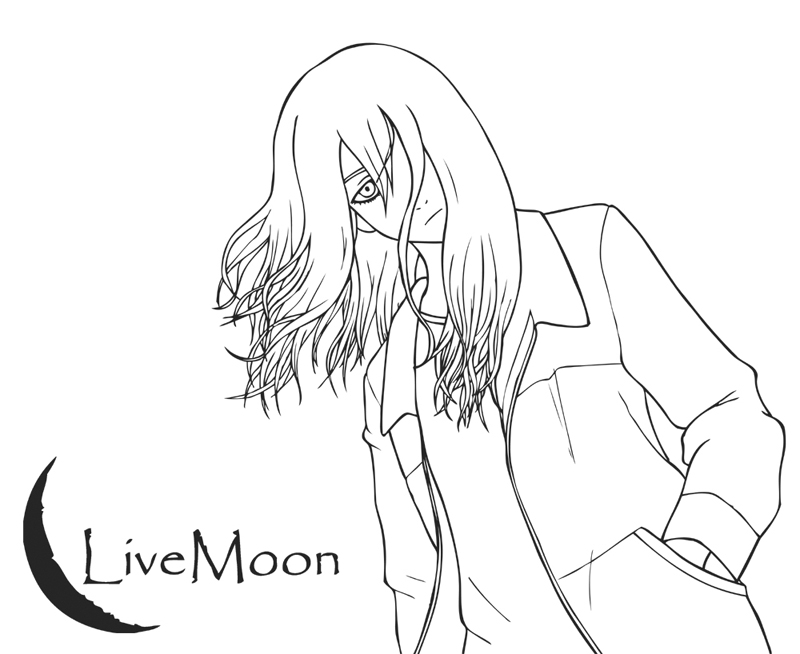 livemoon, meri, original, tagme, greyscale, long hair, male focus, monochrome, sketch, solo