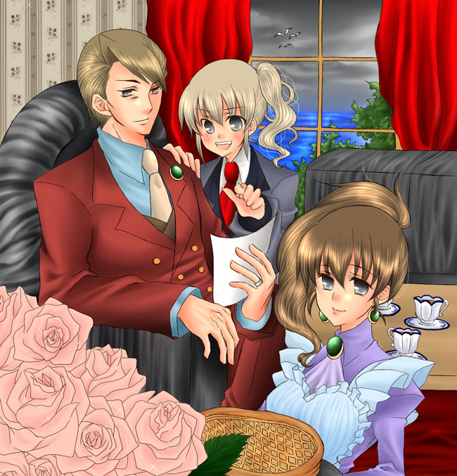 ushiromiya jessica, ushiromiya krauss, ushiromiya natsuhi, umineko no naku koro ni, 00s, bird, family, seagull