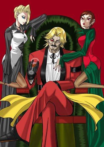 mature (kof), rugal bernstein, vice (kof), snk, the king of fighters, lowres, 1boy, 2girls, multiple girls
