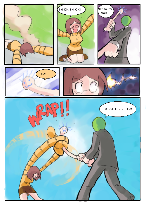 captain (artist), captain (drawfag), anonymous (4chan), cap-tan, 4chan, neon genesis evangelion, > <, > <, :d, brown hair, closed eyes, comic, dildo, english text, formal clothes, meme, open mouth, penis, sex toy, short hair, skirt, smile, suit, testicles, xd