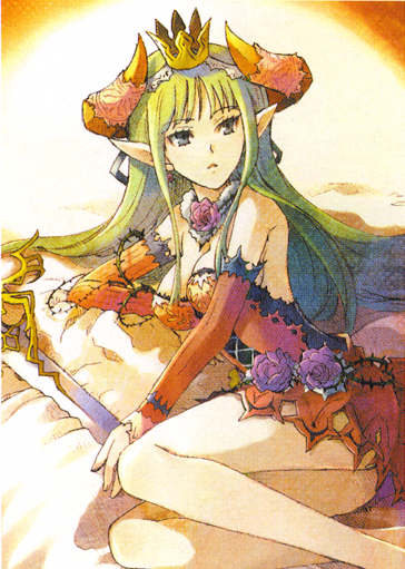 arie, tobe sunaho, knights in the nightmare, tagme, green eyes, green hair, horns