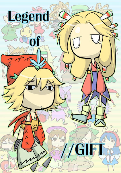 akuta (shirokuma pastel), toto, blackpearl, bud (lom), daena, duelle, elazul, escad, flameshe, gilbert (lom), imu, imu (lom), lisa (lom), monique (lom), rachel (lom), sierra (lom), toto (lom), .hack//, bandai, cyber connect 2, legend of mana, seiken densetsu, bad id, bad pixiv id, image sample, md5 mismatch, pixiv sample, resized, 6+boys, 6+girls, blonde hair, chibi, crossover, hat, multiple boys, multiple girls, parody