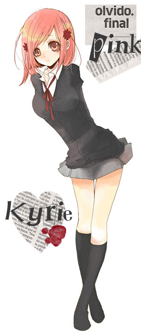 ogura, bad id, bad pixiv id, 1girl, black socks, breasts, english text, female focus, heart, large breasts, no shoes, pink eyes, pink hair, school uniform, short hair, simple background, skirt, socks, solo, spanish text, swept bangs, white background