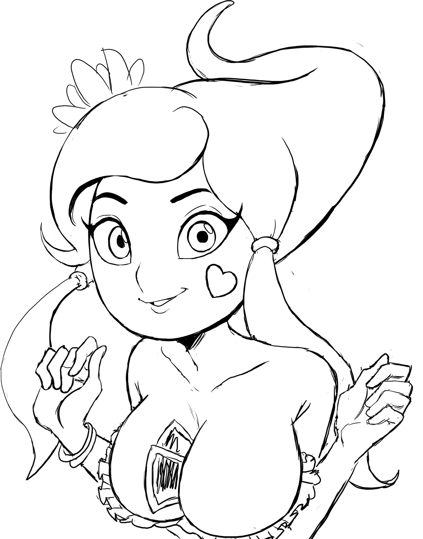 teevo, raa (sonic), sonic: night of the werehog, sonic (series), sonic unleashed, between breasts, breasts, cleavage, ghost, heart, large breasts, looking at viewer, polaroid photo, sketch