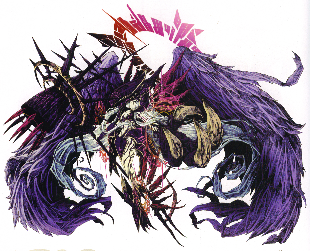 iwanaga yoshinori, melissa, knights in the nightmare, silver hair, tagme, angel, angel wings, armor, wings