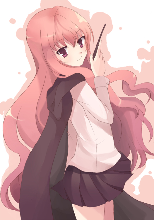 chocho (homelessfox), louise francoise le blanc de la valliere, zero no tsukaima, bad id, bad pixiv id, 00s, 1girl, cape, female focus, long hair, pink eyes, pink hair, solo, wand