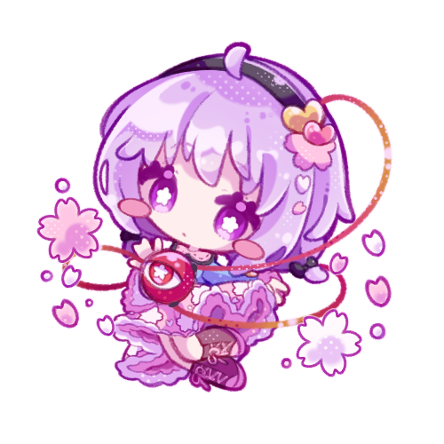 inukkomaru, komeiji satori, touhou, commentary request, lowres, 1girl, ahoge, black hairband, blue shirt, blush stickers, boots, brown boots, chibi, chibi only, closed mouth, flower-shaped pupils, frilled skirt, frills, full body, hair ornament, hairband, heart, heart hair ornament, lace-up boots, looking at viewer, pink skirt, purple eyes, purple hair, shirt, short hair, skirt, solo, symbol-shaped pupils, third eye, transparent background