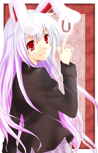rai (rai-s), reisen udongein inaba, touhou, 1girl, animal ears, female focus, long hair, purple hair, rabbit ears, red eyes, solo
