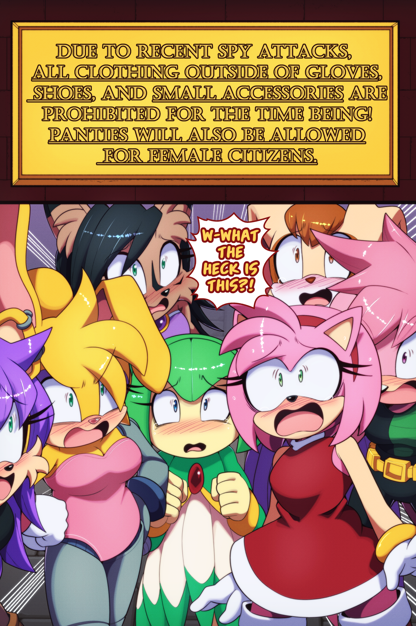 euf-dreamer, amy rose, cosmo the seedrian, vanilla the rabbit, sonic (series), 6+girls, blue eyes, brown eyes, green eyes, multiple girls
