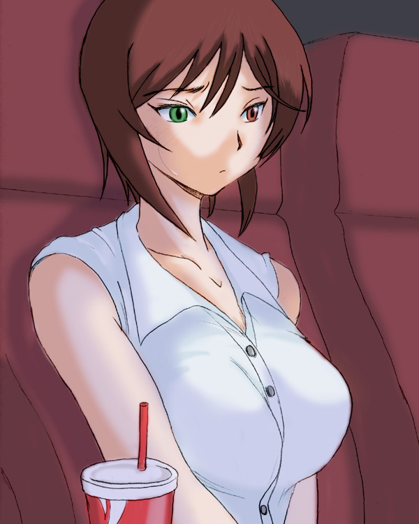 souseiseki, rozen maiden, 00s, aged up, brown hair, drink, heterochromia, short hair, solo