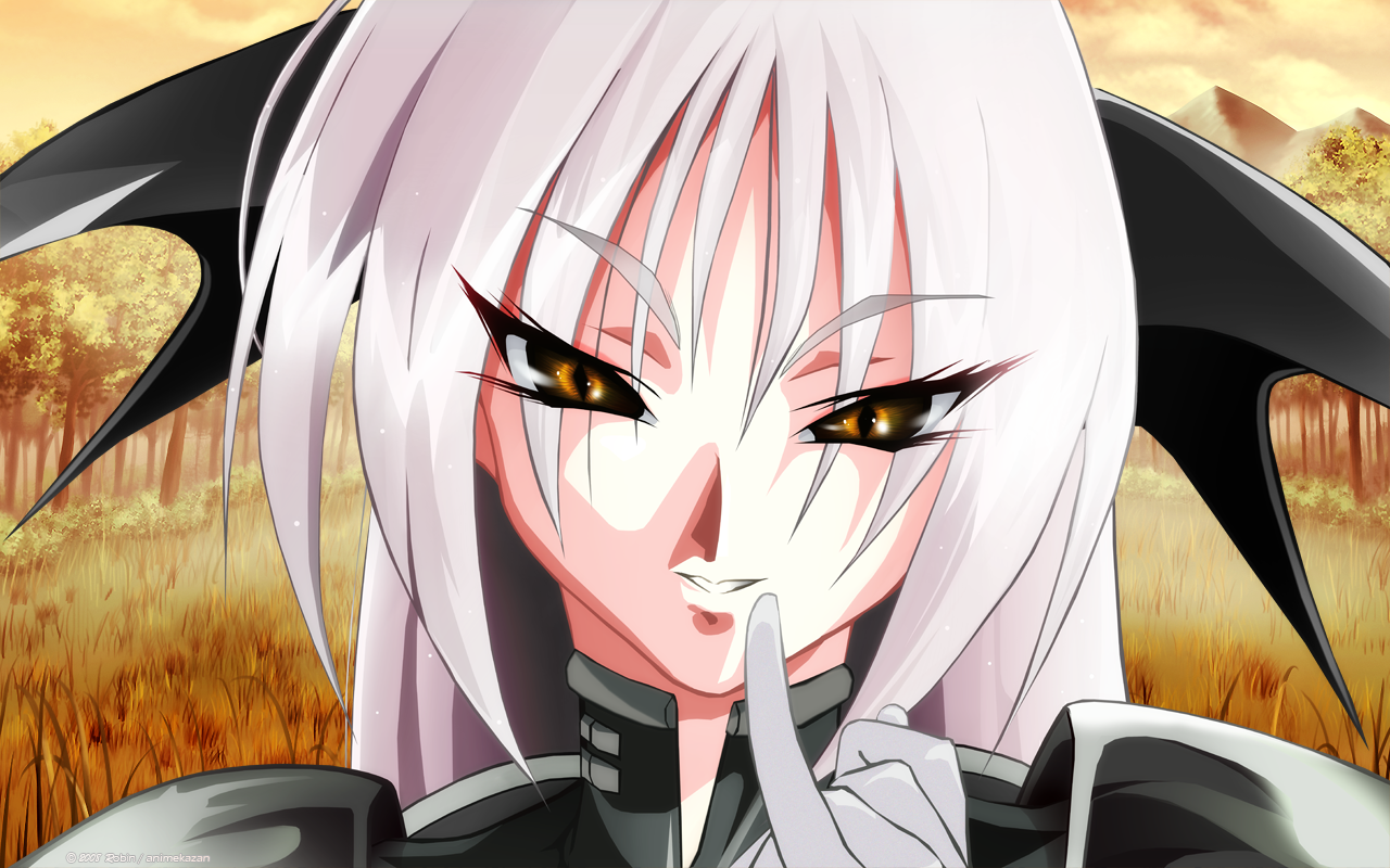 robingi, claymore (series), 00s, armor, gloves, grass, smile, solo, tree, white hair, yellow eyes