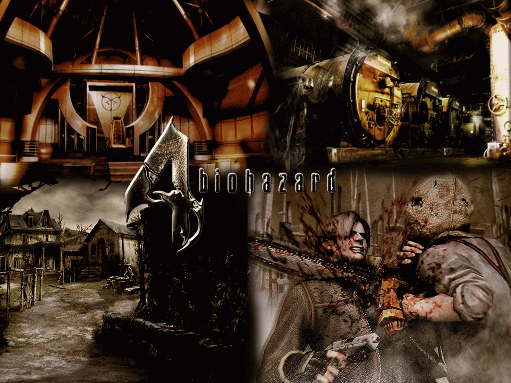 doctor salvador, leon s. kennedy, capcom, resident evil, resident evil 4, bad tag, 2boys, blood, chainsaw, death, gun, multiple boys, survival horror, weapon