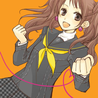 omugi, kujikawa rise, atlus, persona, persona 4, bad id, bad pixiv id, lowres, school uniform, solo
